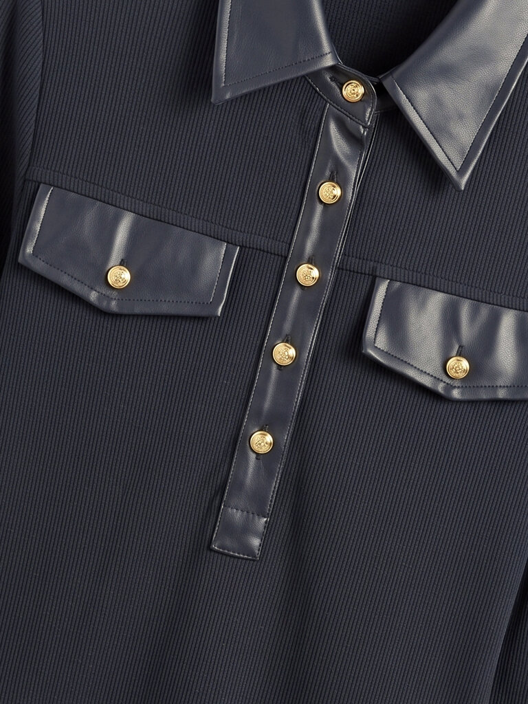 Current Air Faux Leather A-Line Mini Dress