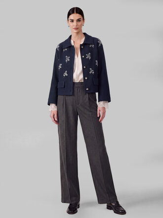 Current Air Floral Beaded Cardigan