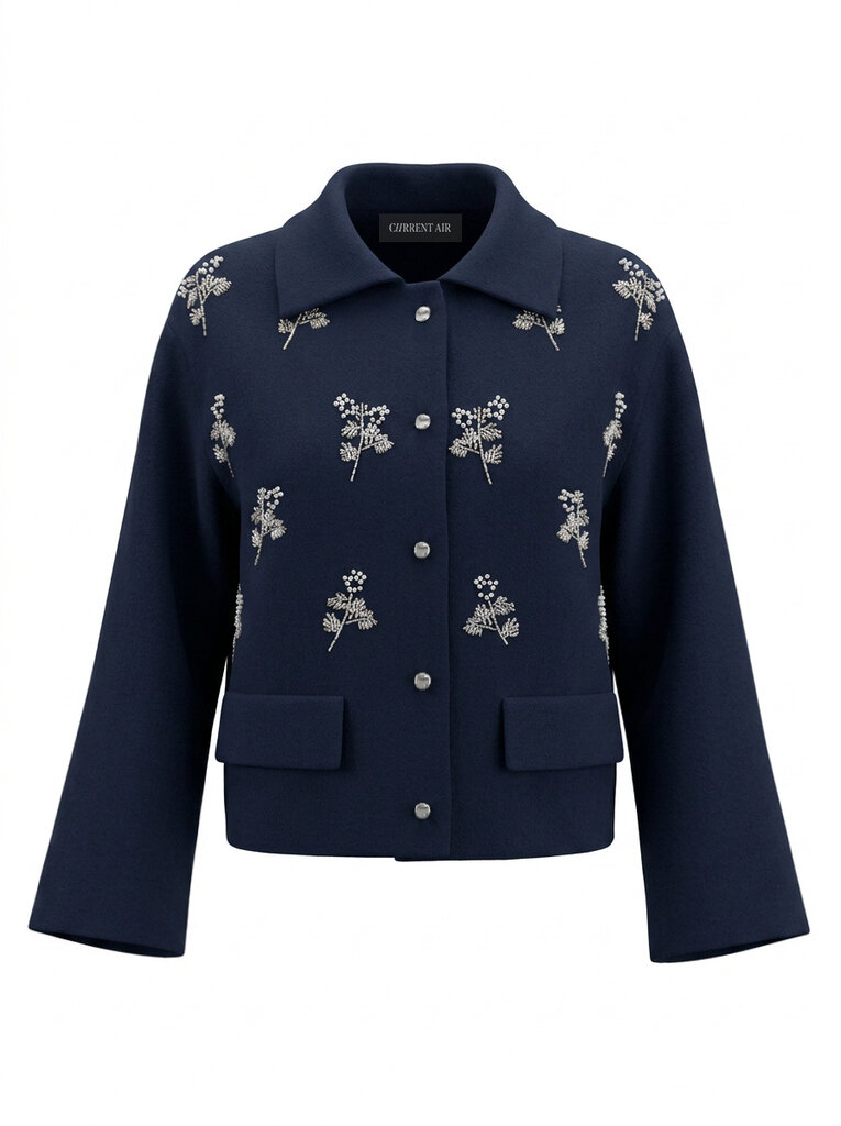 Current Air Floral Beaded Cardigan