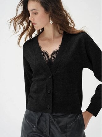 LNA Sterling Lace Trim Sweater