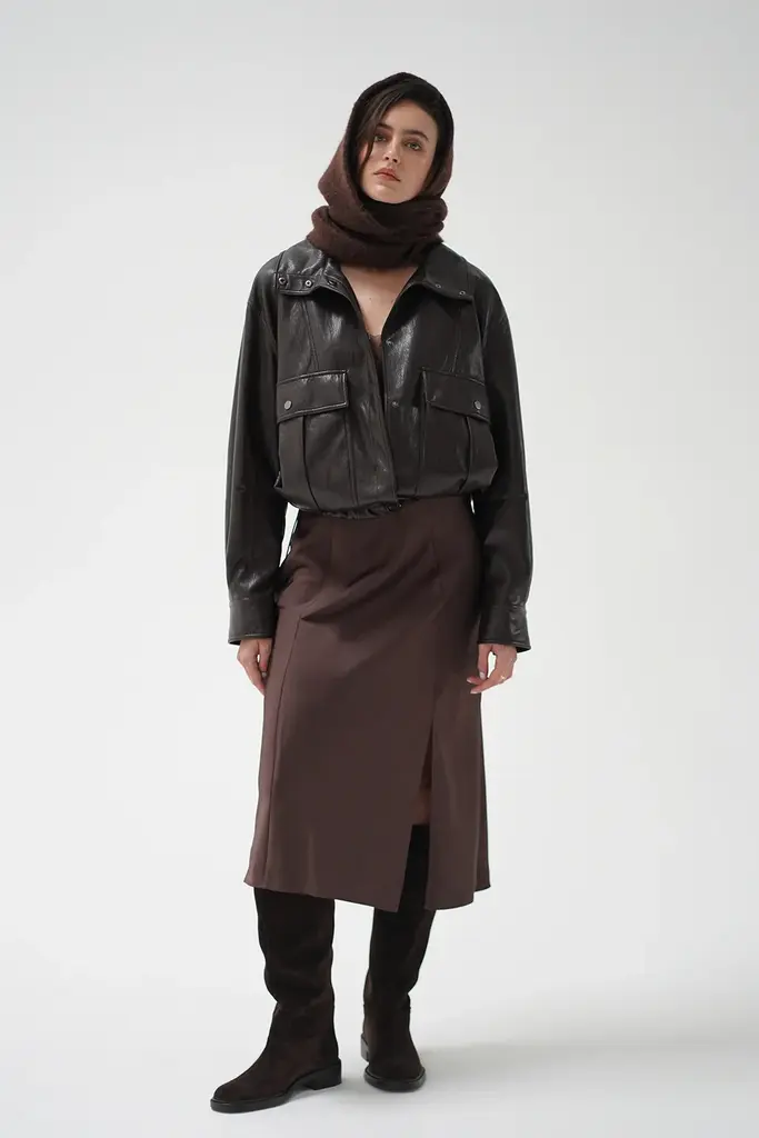 LNA Mercer Faux Leather Bomber Jacket