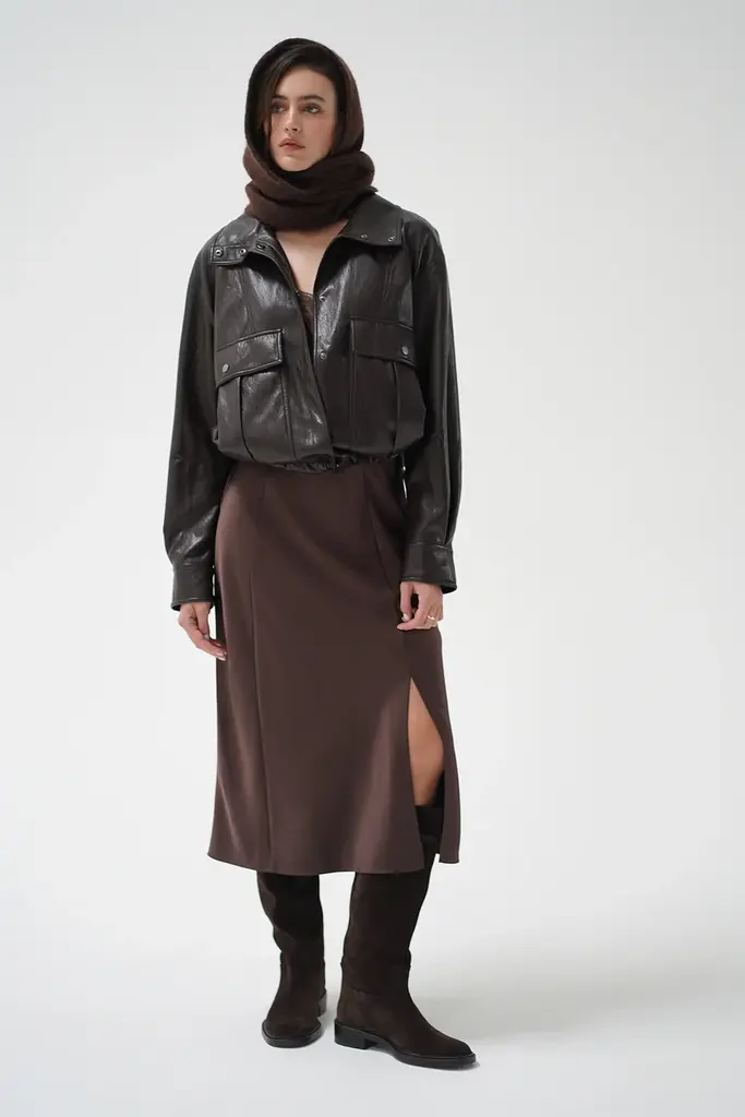 LNA Mercer Faux Leather Bomber Jacket