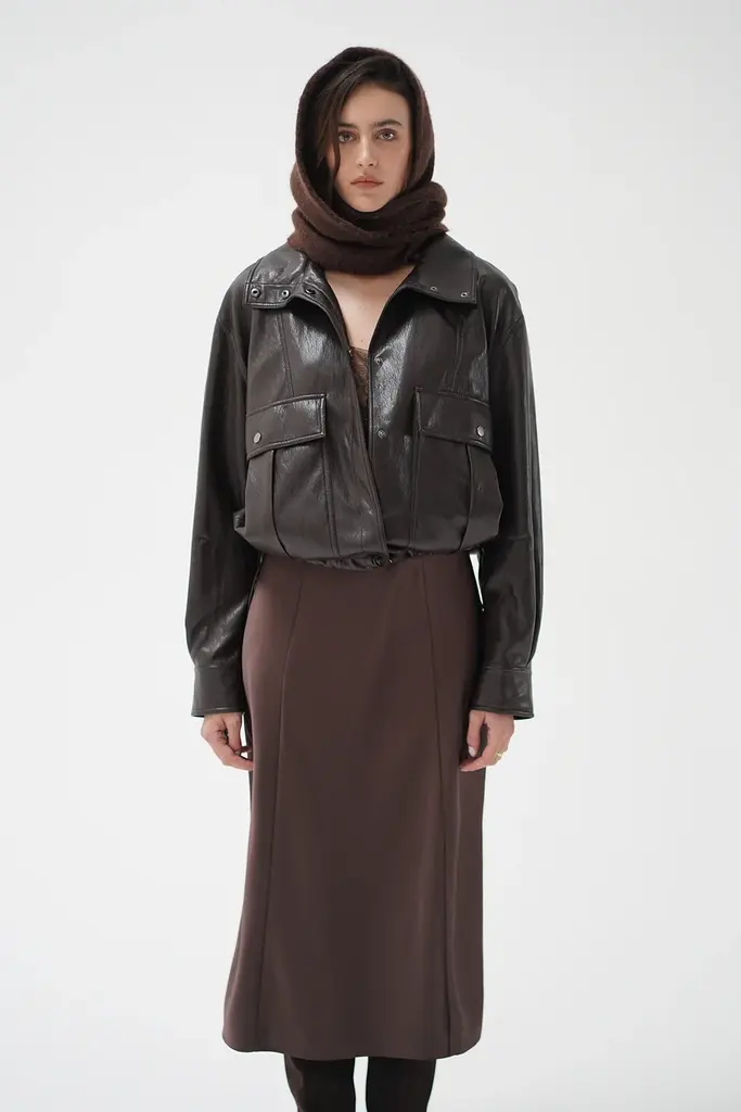 LNA Mercer Faux Leather Bomber Jacket