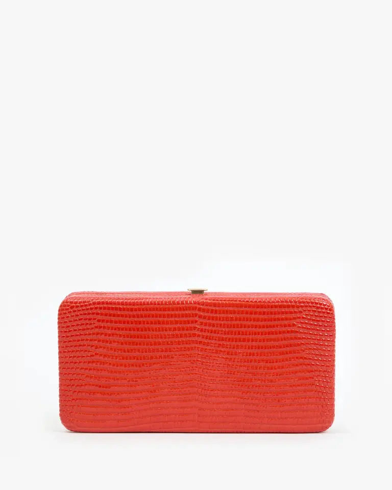 Clare V. Glossy Lizard Le Tabac Clutch