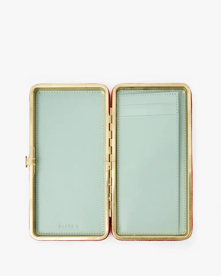 Clare V. Glossy Lizard Le Tabac Clutch