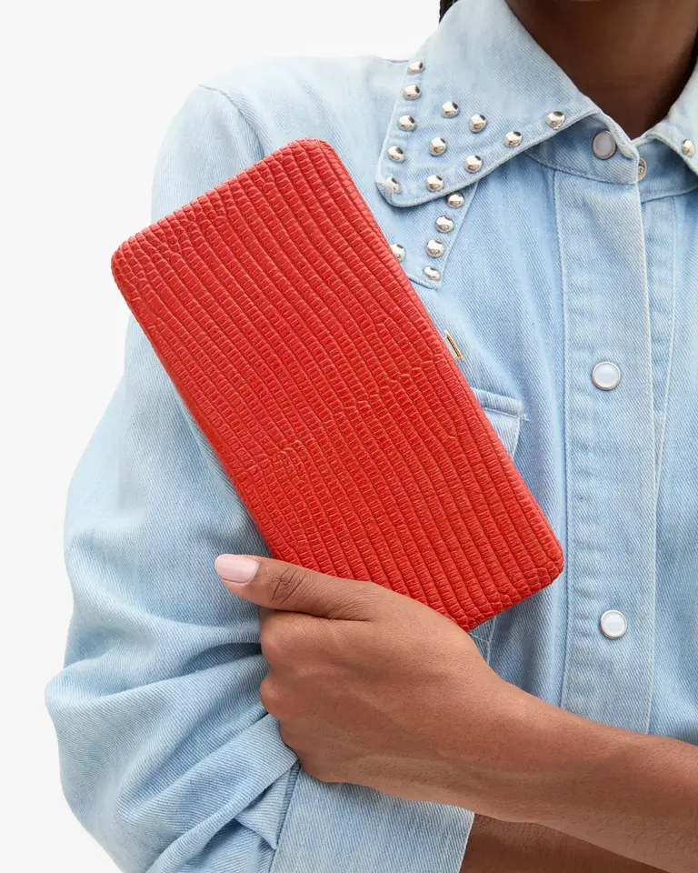 Clare V. Glossy Lizard Le Tabac Clutch