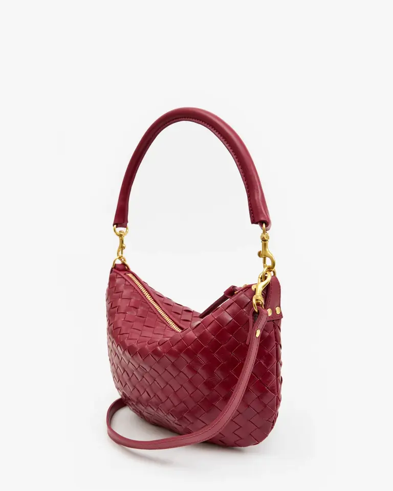 Clare V. Woven Diagonal Petit Moyen Messenger