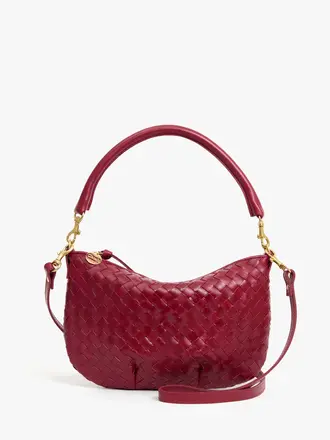 Clare V. Woven Diagonal Petit Moyen Messenger