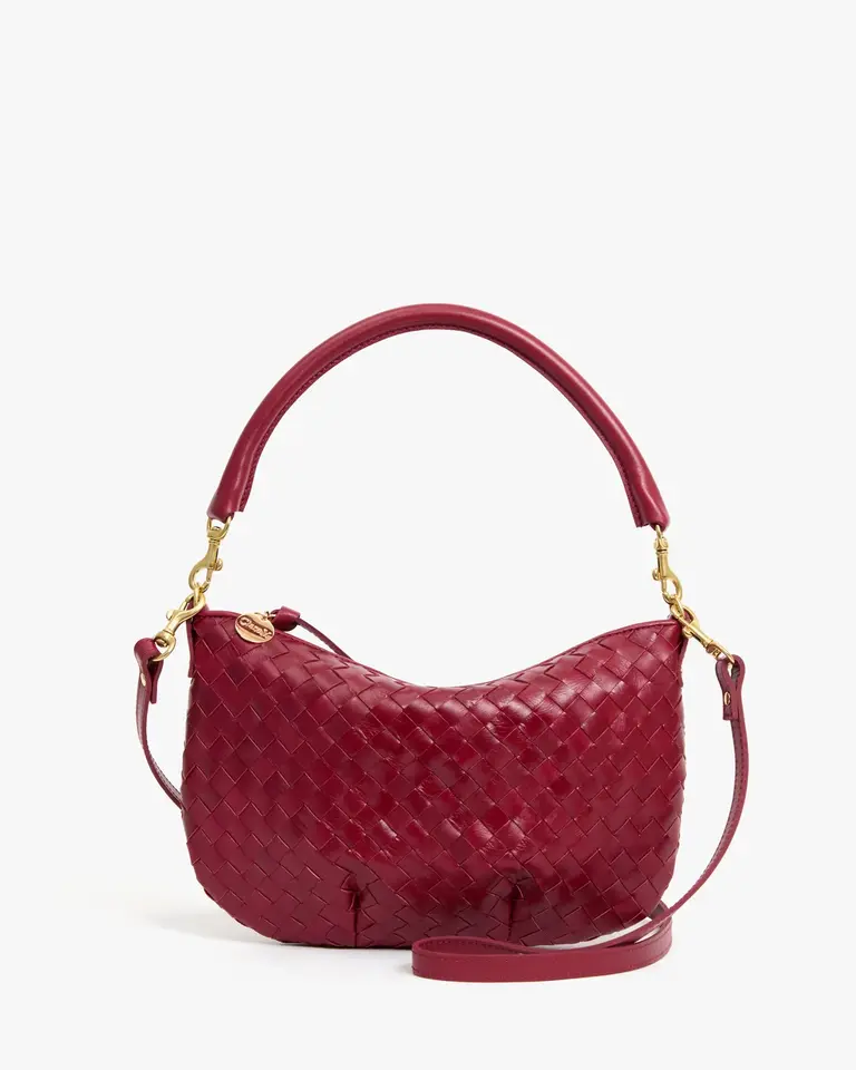 Clare V. Woven Diagonal Petit Moyen Messenger