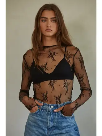 By Together Aubrey Sheer Lace Top - 3 Colors