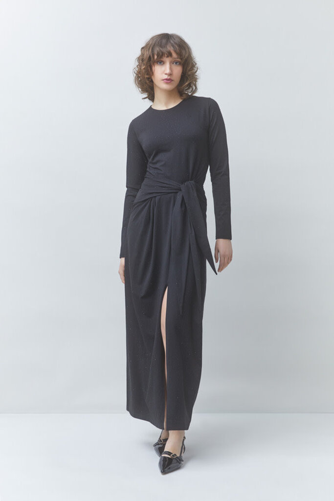 Suncoo Comete  draped dress with rhinestone