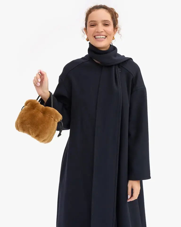 Clare V. Emma w/ Top Handle - Teddy Shearling
