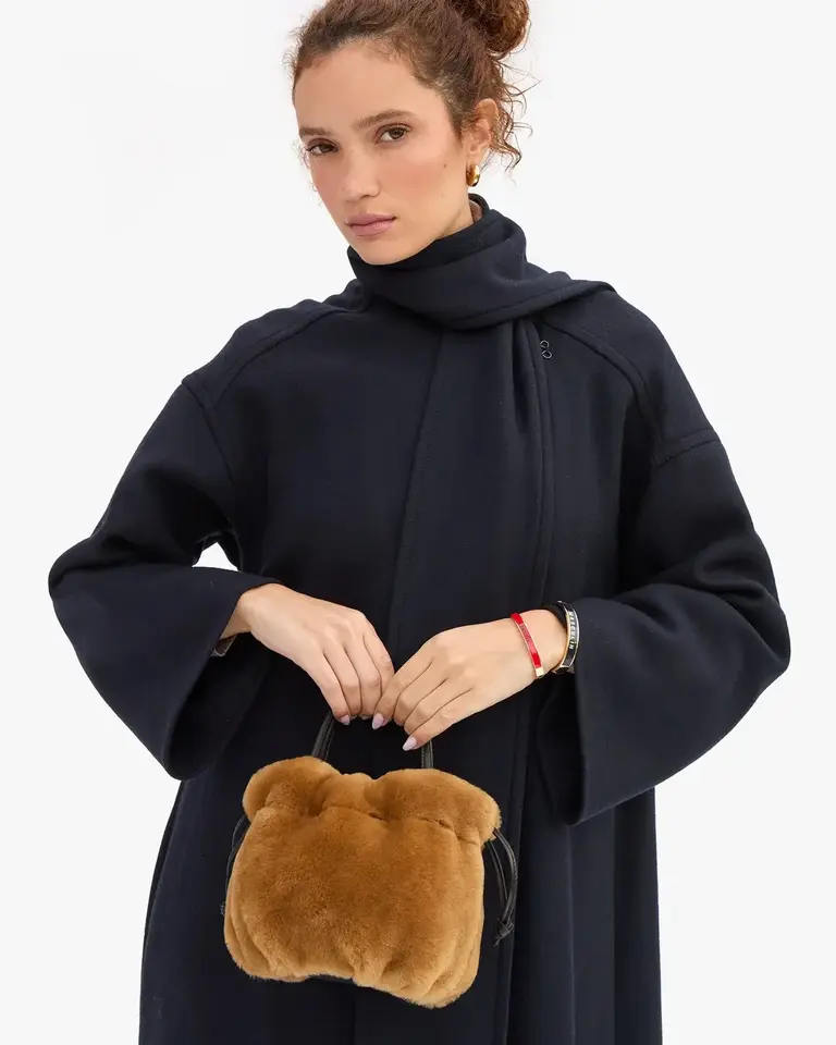 Clare V. Emma w/ Top Handle - Teddy Shearling