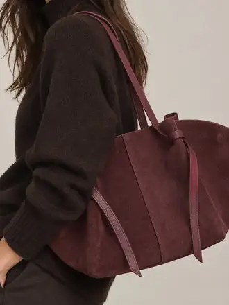 Suie Valentini Suede Leather Wing Tote '26