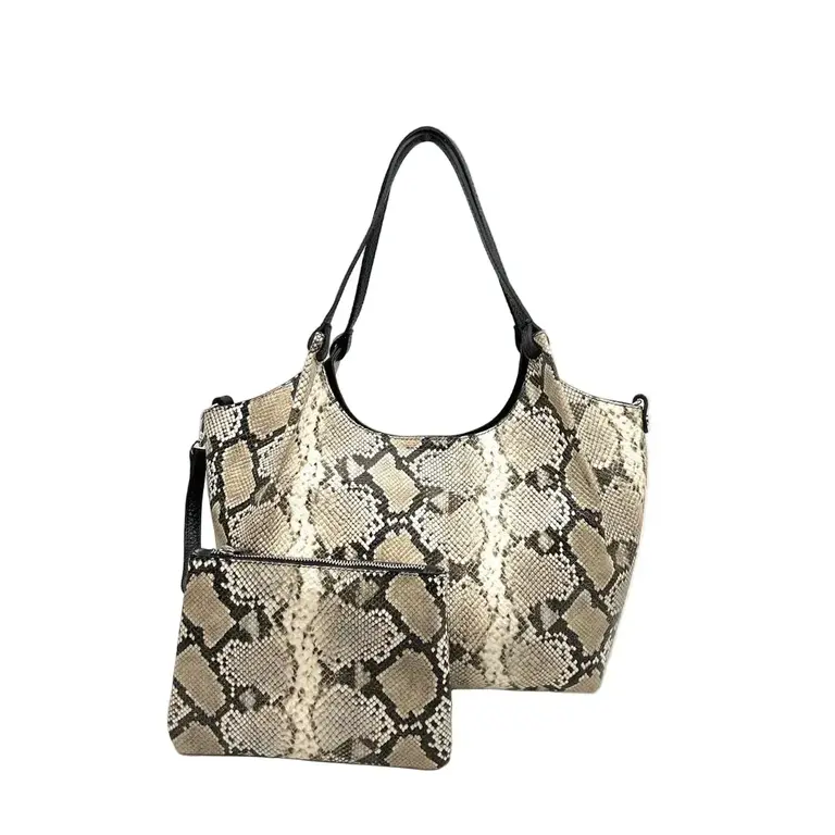 Suie Valentini Women’s Leather  Shoulder Bag with Detachable Crossbody Strap