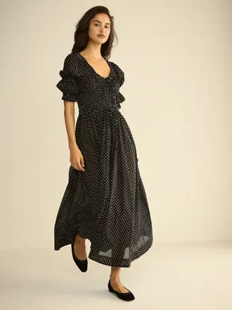 Dôen Ischia Dress in Noir Dot