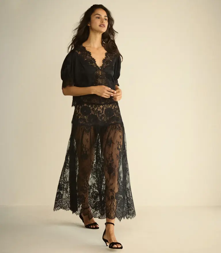 Dôen Idella Silk Top in Black