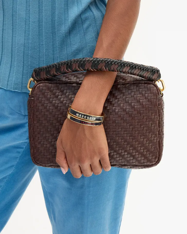 Clare V. Braided Leather Top Handle