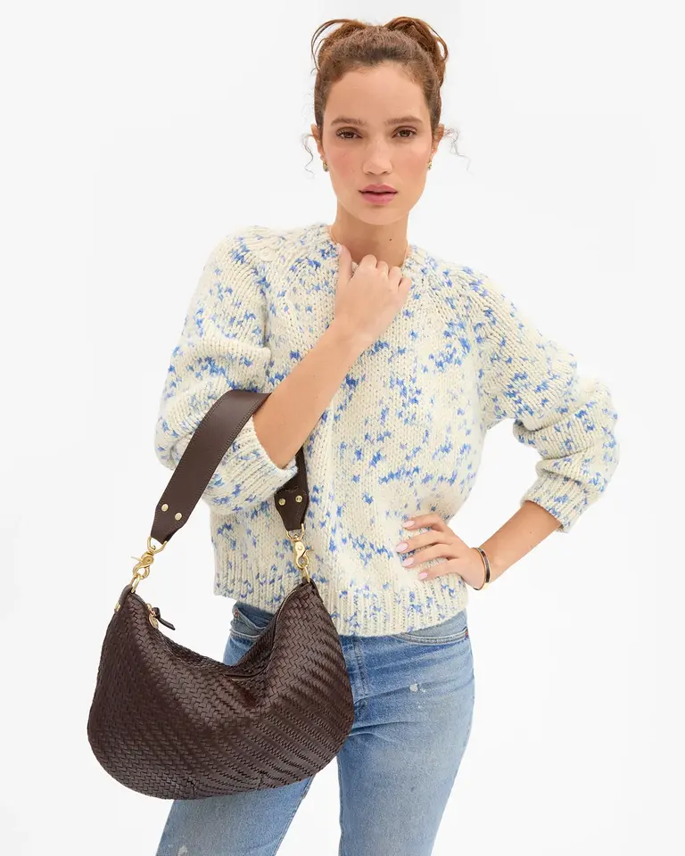 Clare V. Woven Zig-Zig Moyen Messenger
