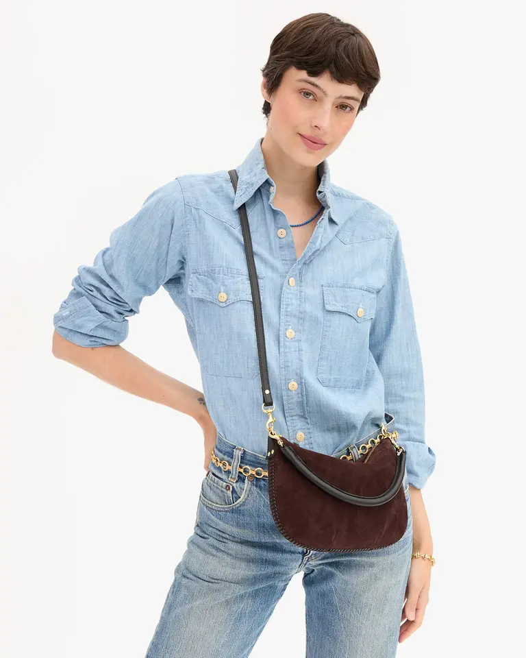 Clare V. Suede Whipstitch Petit Moyen