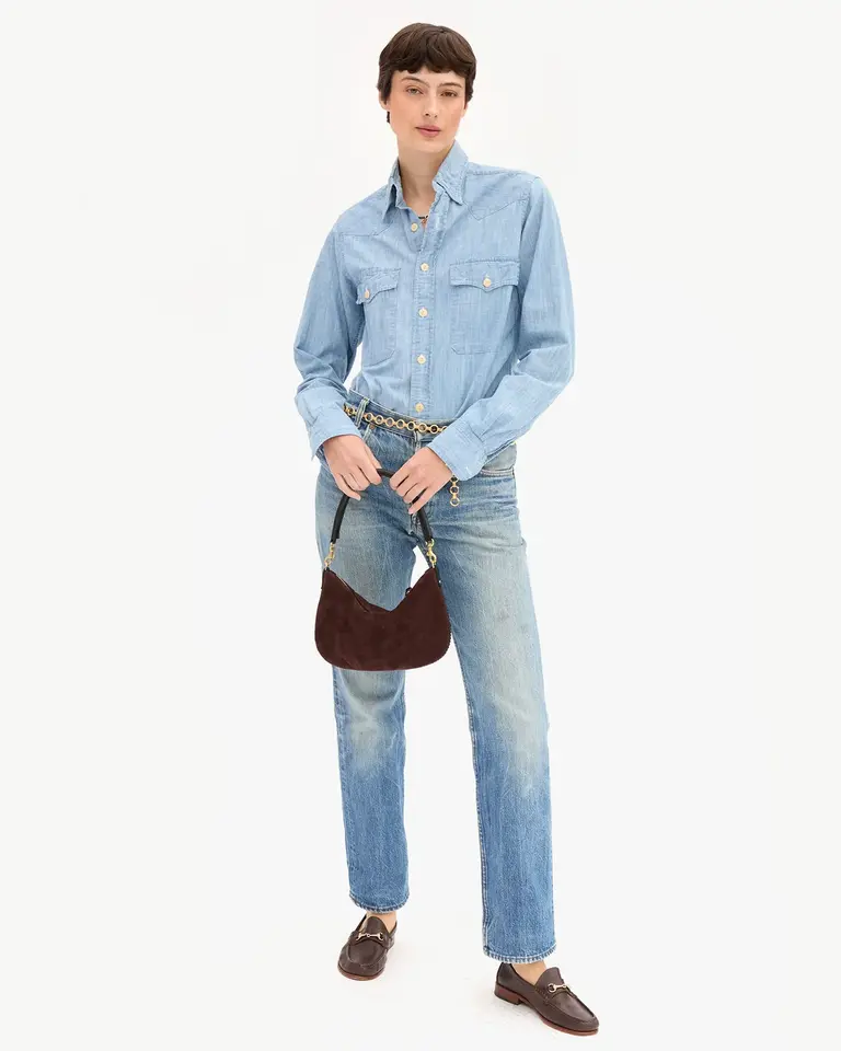 Clare V. Suede Whipstitch Petit Moyen