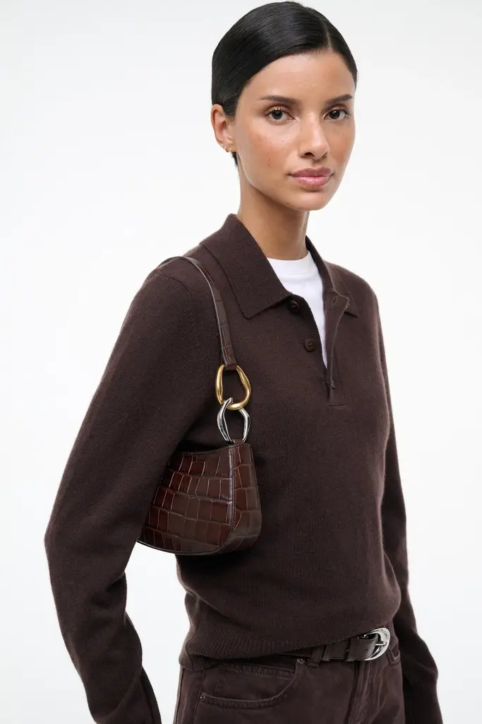 Staud Ollie Bag - Espresso Croco