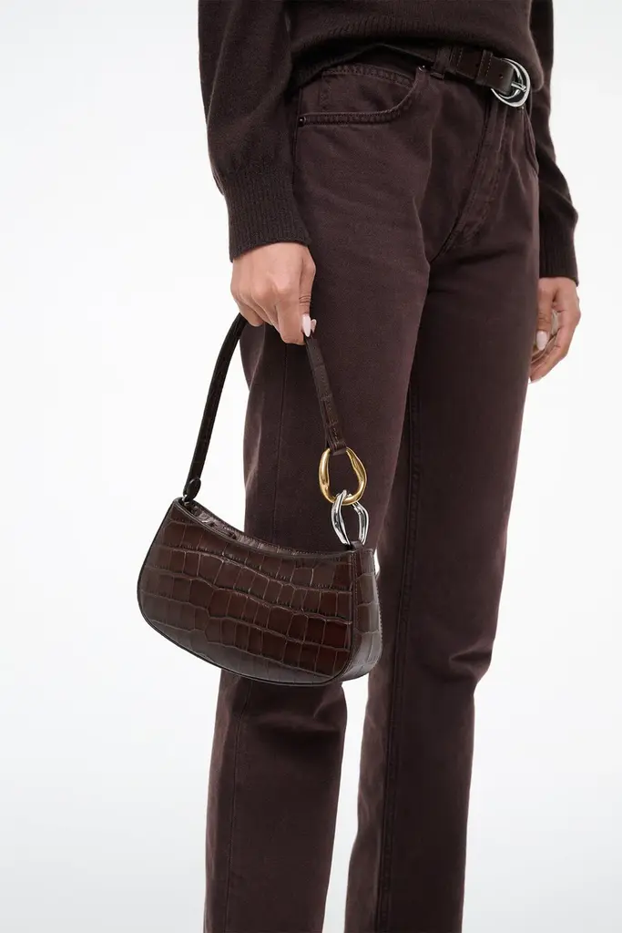 Staud Ollie Bag - Espresso Croco