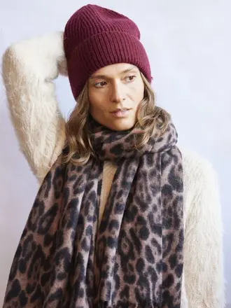 Hat Attack Leopard Scarf Natural '26