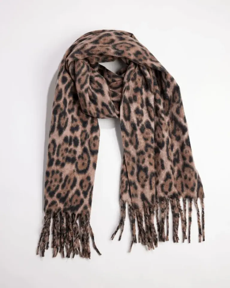 Hat Attack Leopard Scarf Natural '26
