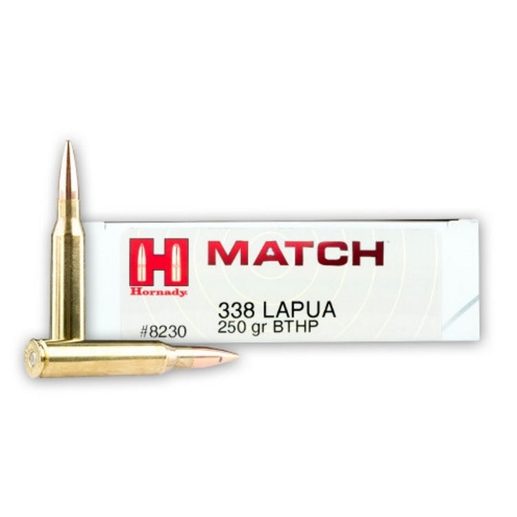 HORNADY HORNADY MATCH 338 LAPUA 250GR  BTHP BOX OF 20RDS