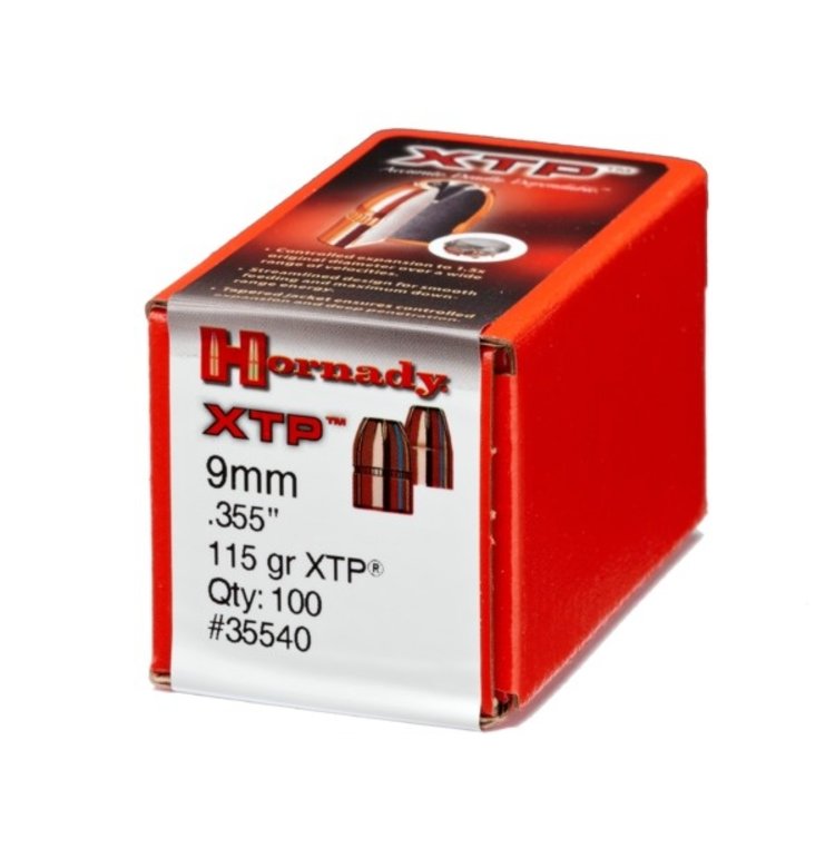 HORNADY HORNADY 9MM .355 DIA 115 GR HP XTP BULLETS 100PK