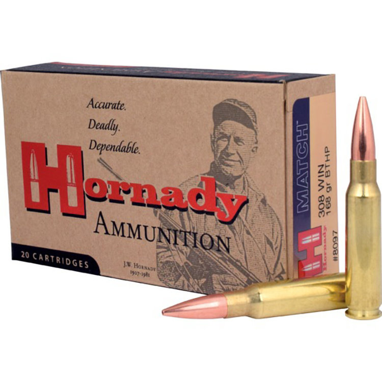 HORNADY HORNADY 308 WIN 168gr  BTHP MATCH 20RDS