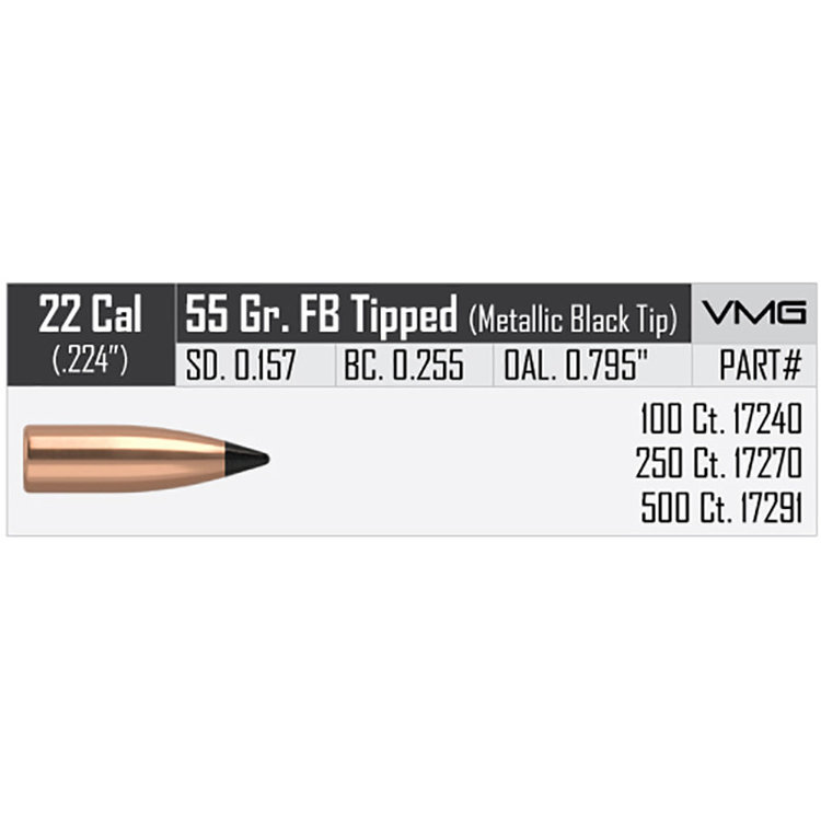 NOSLER 22CAL 55GR VARMAGEDDON FB TIP