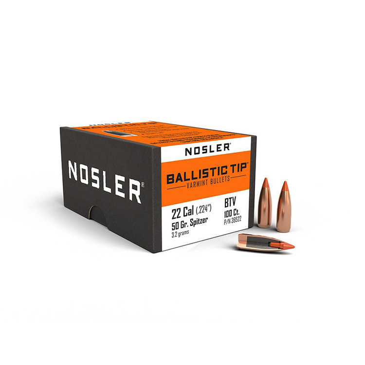 NOSLER NOSLER BALLISTIC TIP .224 DIA 50GR SPITZER BOX OF 100