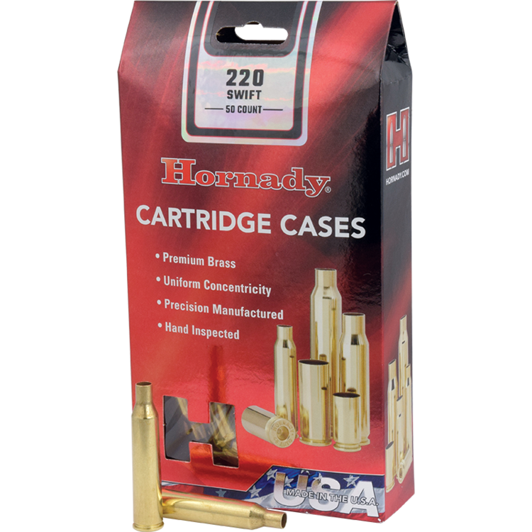 HORNADY 220 SWIFT UNPRIMED (50)