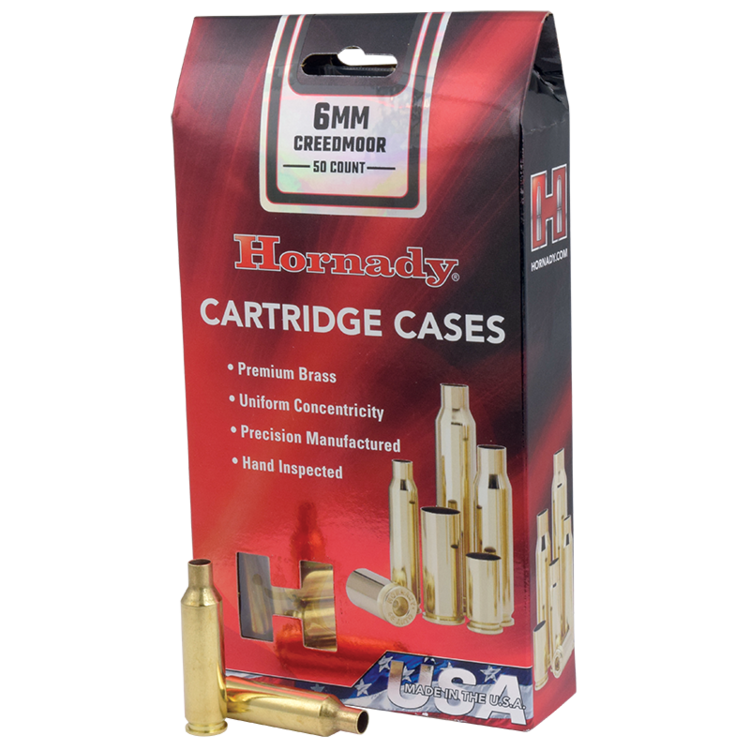 HORNADY 6MM CREEDMOOR UNPRIMED BRASS 50pcs