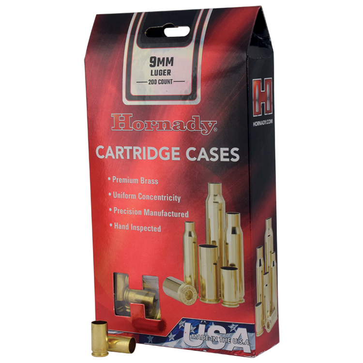 HORNADY 9MM LUGER UNPRIMED BRASS S 200pc