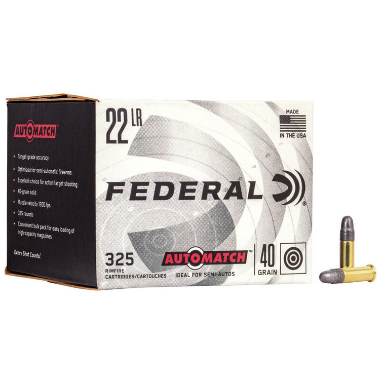 FEDERAL FEDERAL 22LR AUTO MATCH 40GR LRN HV 1200FPS  325RDS BULK