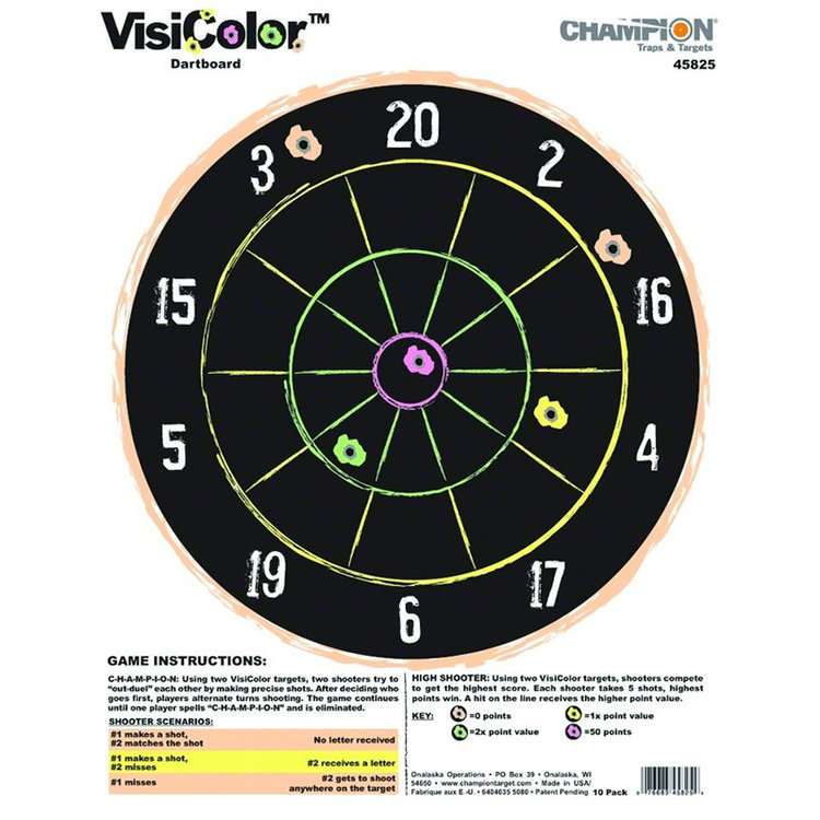 CHAMPION CHAMPION VISICOLOR DARTBOARD TARGET