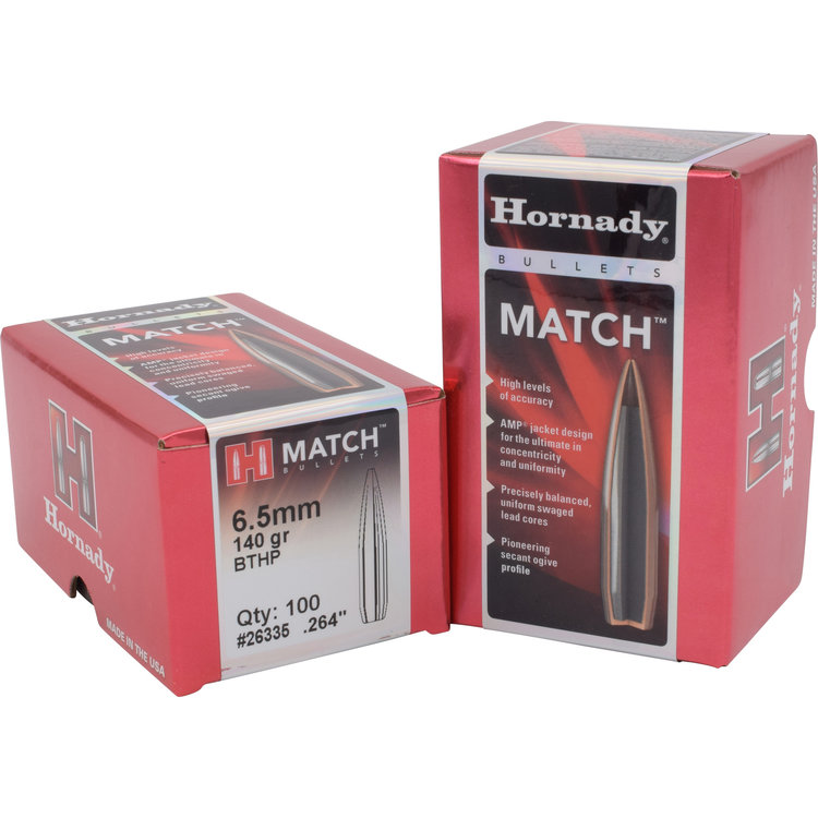 HORNADY HORNDAY  6.5MM .264  DIA 140GR  BTHP MATCH  BULLETS 100PK