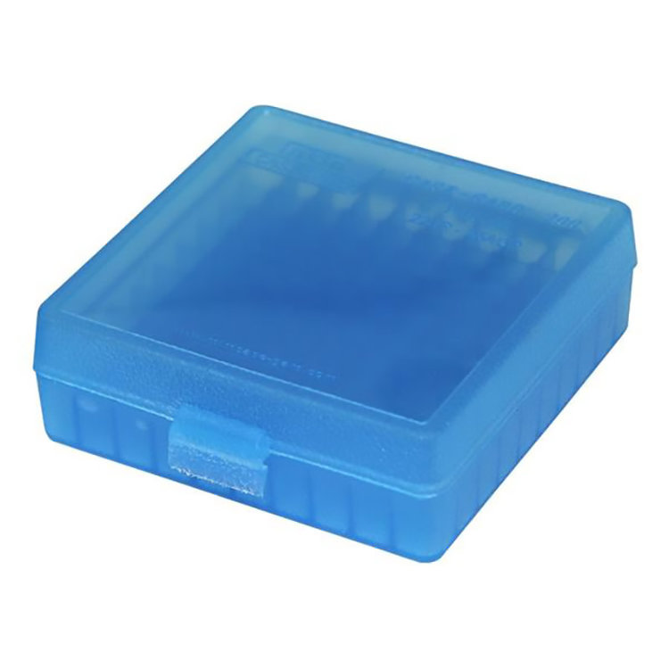 MTM CASE GARD MTM 38/357 CARTRIDGE CASE BLUE CLEAR