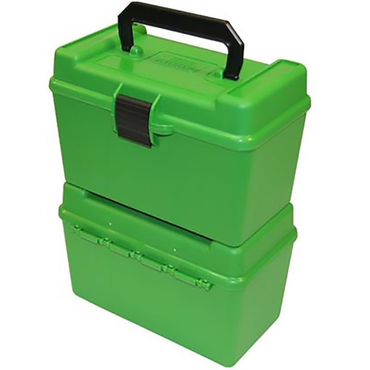 MTM CASE GARD MTM LARGE RIFLE DELX CARTRIDGE CASE 50 RDS GREEN