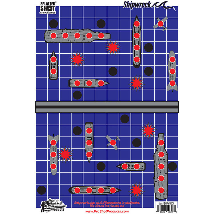 PRO-SHOT SPLATTER SHOT GAME SERIES 12" X 18" SHIPWRECK HEAVY TAG PAPER TARGET - 8 PACK