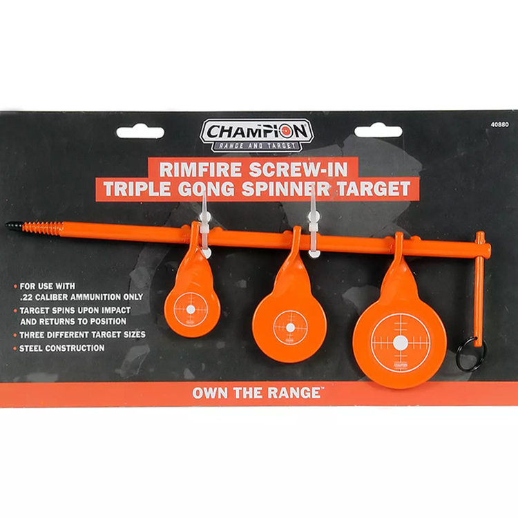 CHAMPION CHAMPION RIMFIRE SCREW-IN TRIPLE SPINNER TARGET STEEL