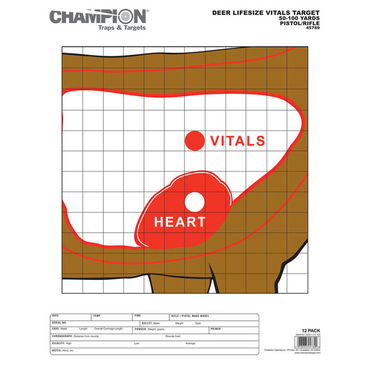 CHAMPION CHAMPION TARGET DEER VITALS 12 PK