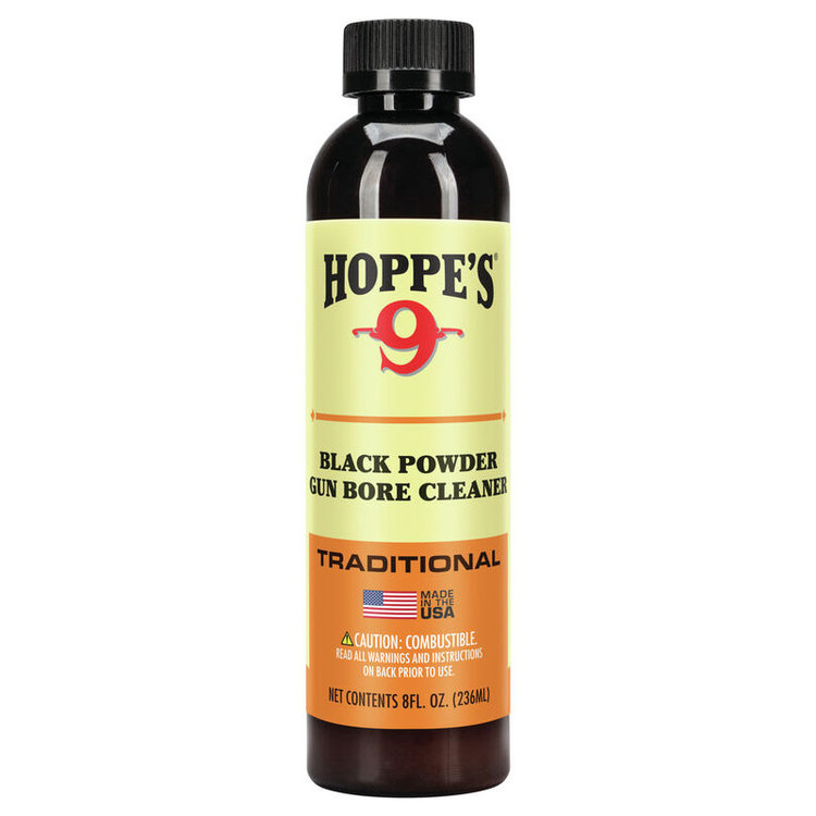 HOPPES 8OZ BLACK POWDER GUN BORE CLEANER BOTTLE