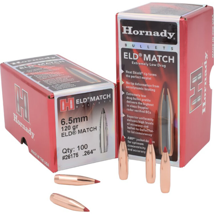 HORNADY HORNADY 6.5MM .264 DIA 120GR ELD MATCH BULLETS 100PK