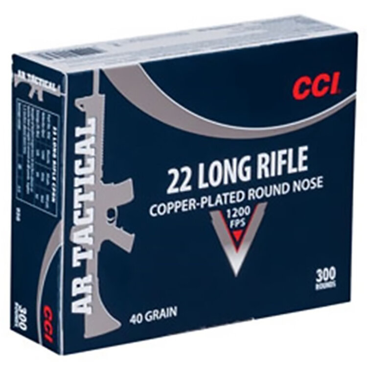CCI 22LR AR TACTICAL 300RDS COPPER PLATED ROUND NOSE 40GR