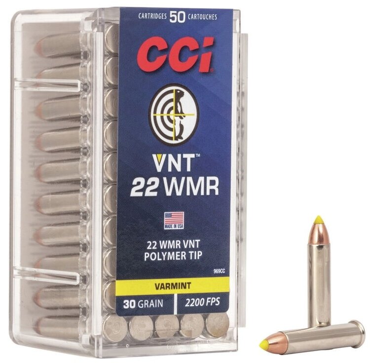 CCI CCI VNT RIMFIRE AMMO 22 WMR, 30 GR, 50 RND, BOXED
