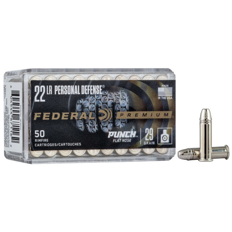 FEDERAL FED 22LR PUNCH PERSONAL DEFENSE 29GR 1080FPS FN NICKEL 50RDS